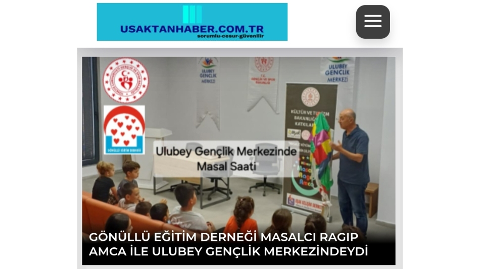 GÖNÜLLÜ EĞİTİM DERNEĞİ MASALCI RAGIP AMCA İLE ULUBEY GENÇLİK MERKEZİNDEYDİ